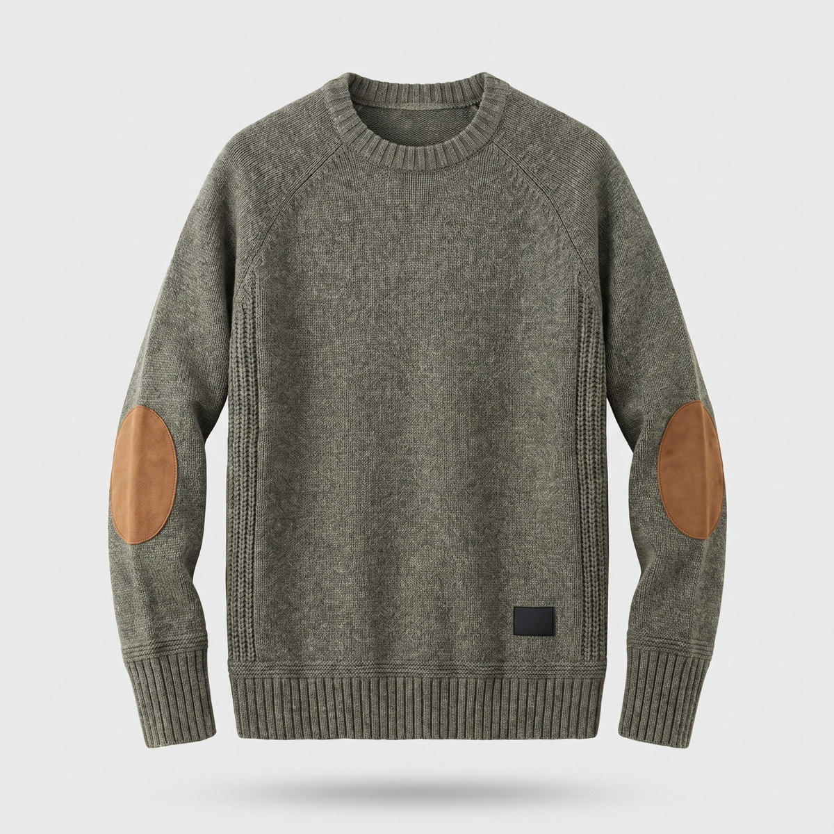 Fabian | Mens Classic Knit Sweater with Elbow Patches — Winter Knit in 4 Colors M–5XL | Westmere