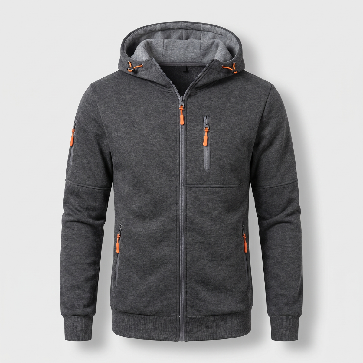 Simon | Mens Zip-Up Hoodie — Drawstring with Front Pockets and Chest Zip in 9 Colors S–5XL | Westmere