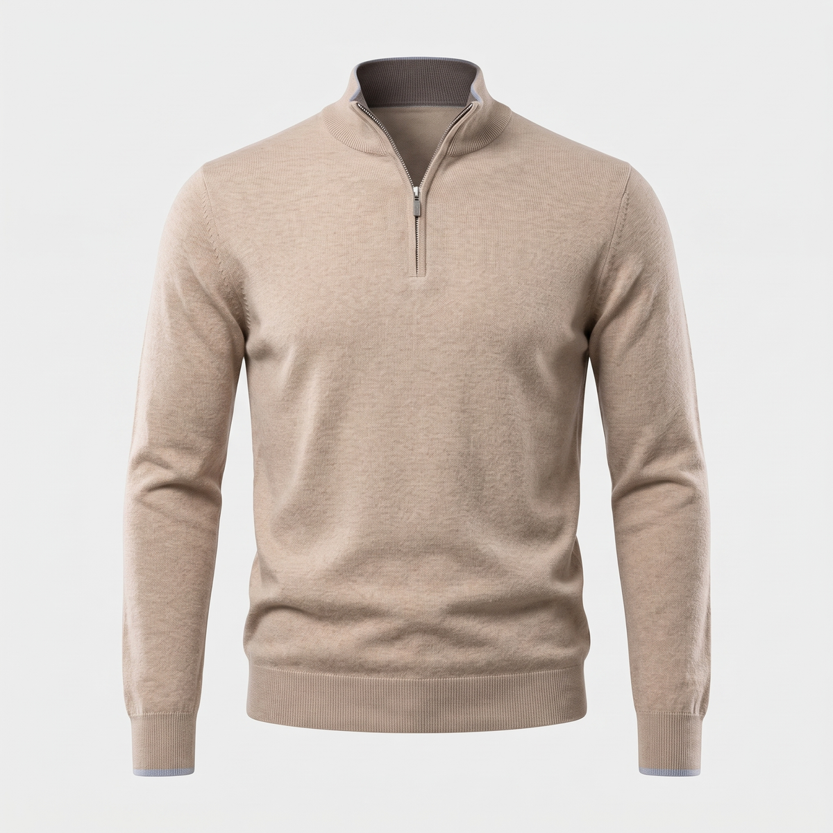 Dominik | Mens Half-Zip Regular Fit Knit Sweater — Ribbed Cuffs with Layering Collar in 6 Colors S–5XL | Westmere