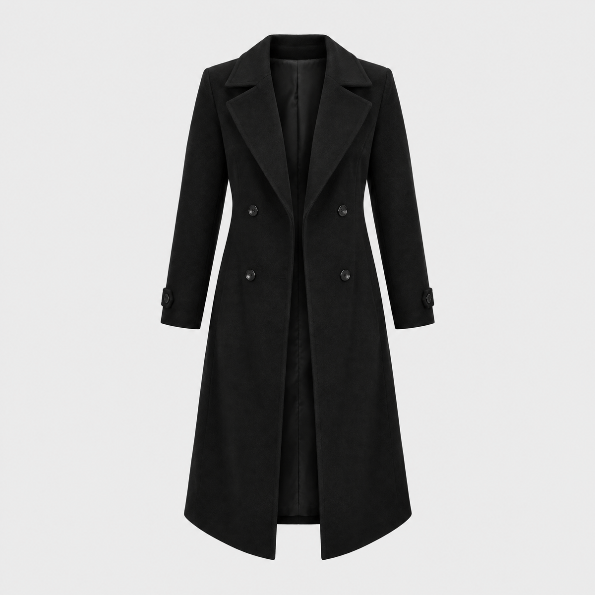 Women's Sophisticated Trench Coat, Belted Waist | Streamlined Silhouette, Layering Cut | Black, Khaki or Brown | M–3XL