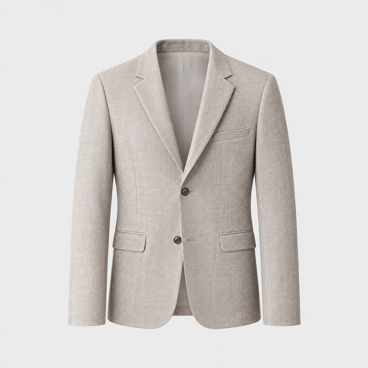 Men's Business Blazer, Tailored Cut | Two-Button Front, Refined Lapel Collar | Beige, Black or Gray | S–XXL