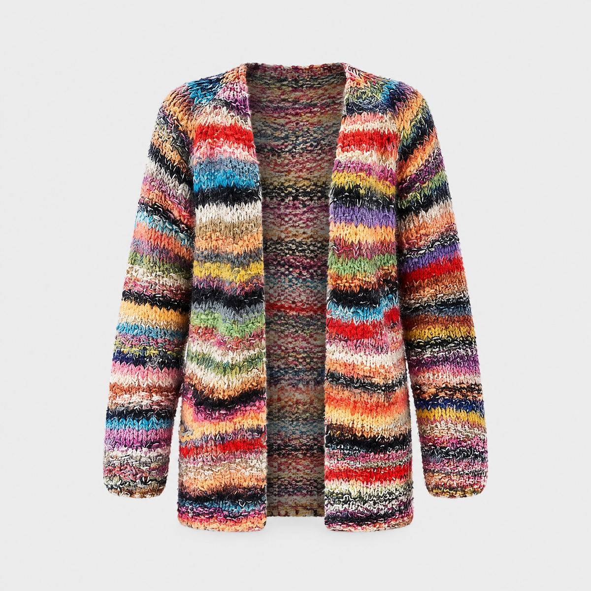 Pemba | Women's Multicolor Open Front Knit Cardigan — Bold Statement Layer in 2 Colors | Westmere