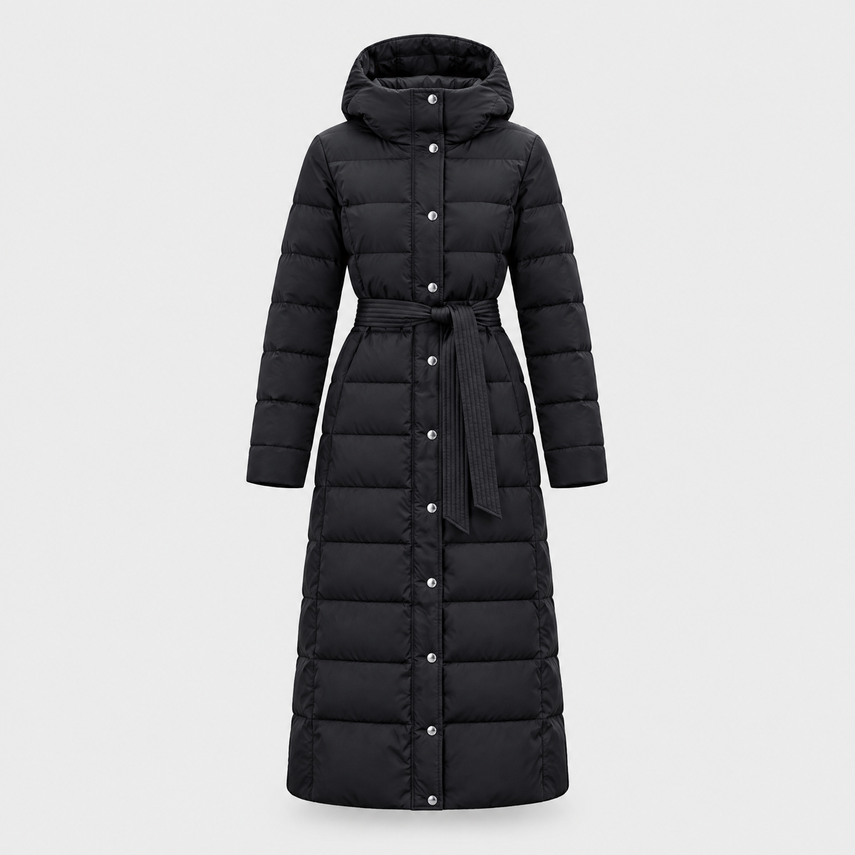 Molly | Womens Long Puffer Coat with Faux Fur Hood | Belted, Water-Resistant | Black, Red, Caramel and More S-3XL