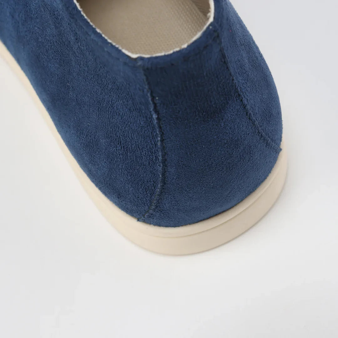 High suede loafers.