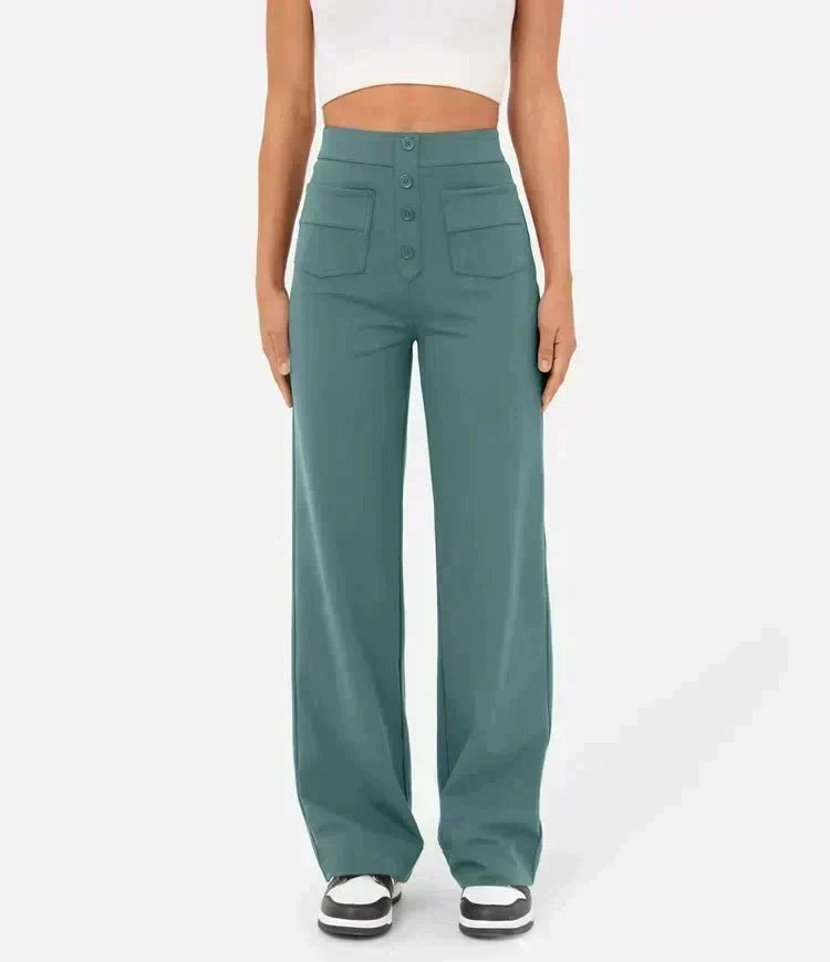 Women's Stretch Pull-On Pants – High Waist Elastic Waist Casual Trousers