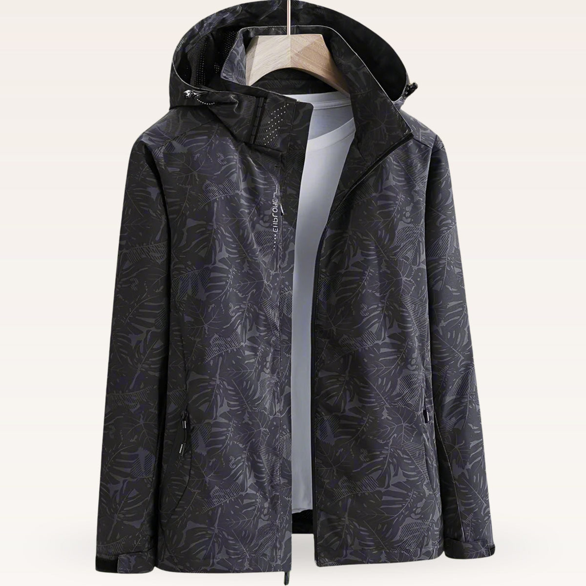 Aloisia | Leaf Print Hooded Raincoat for Women