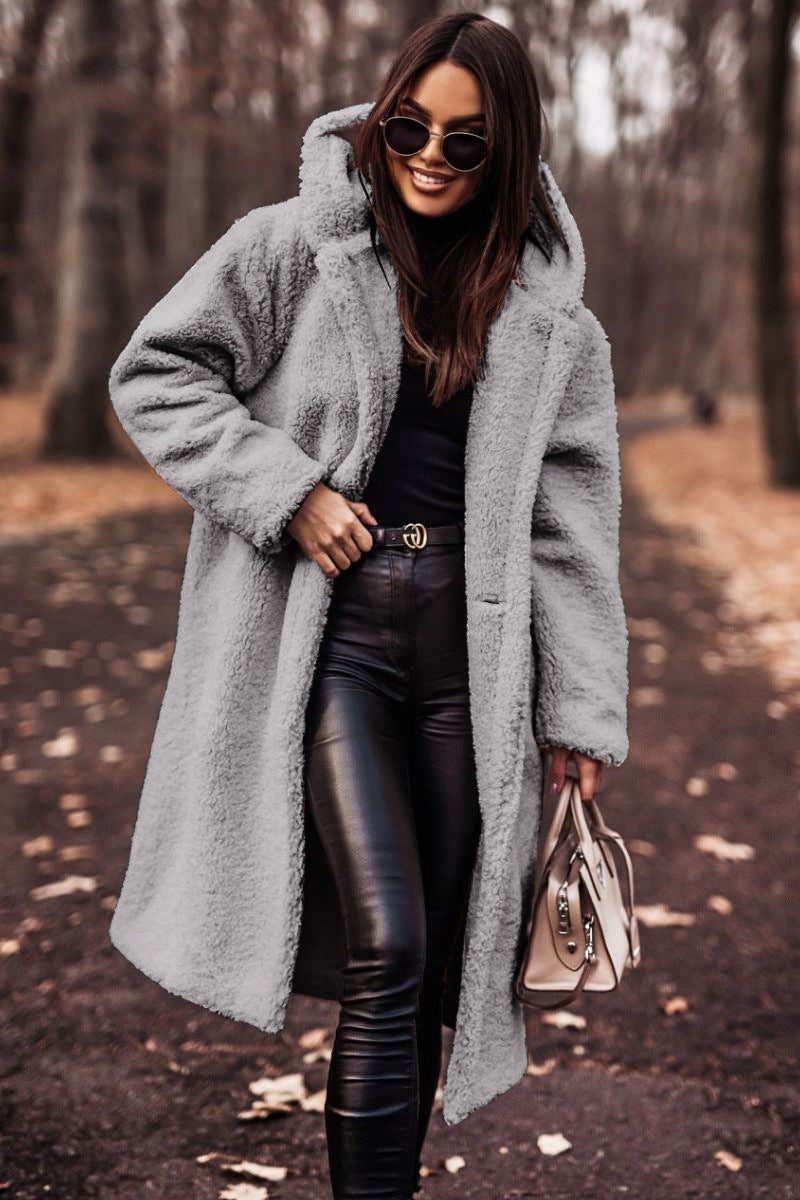 Ora | Teddy Hooded Long Coat for Women