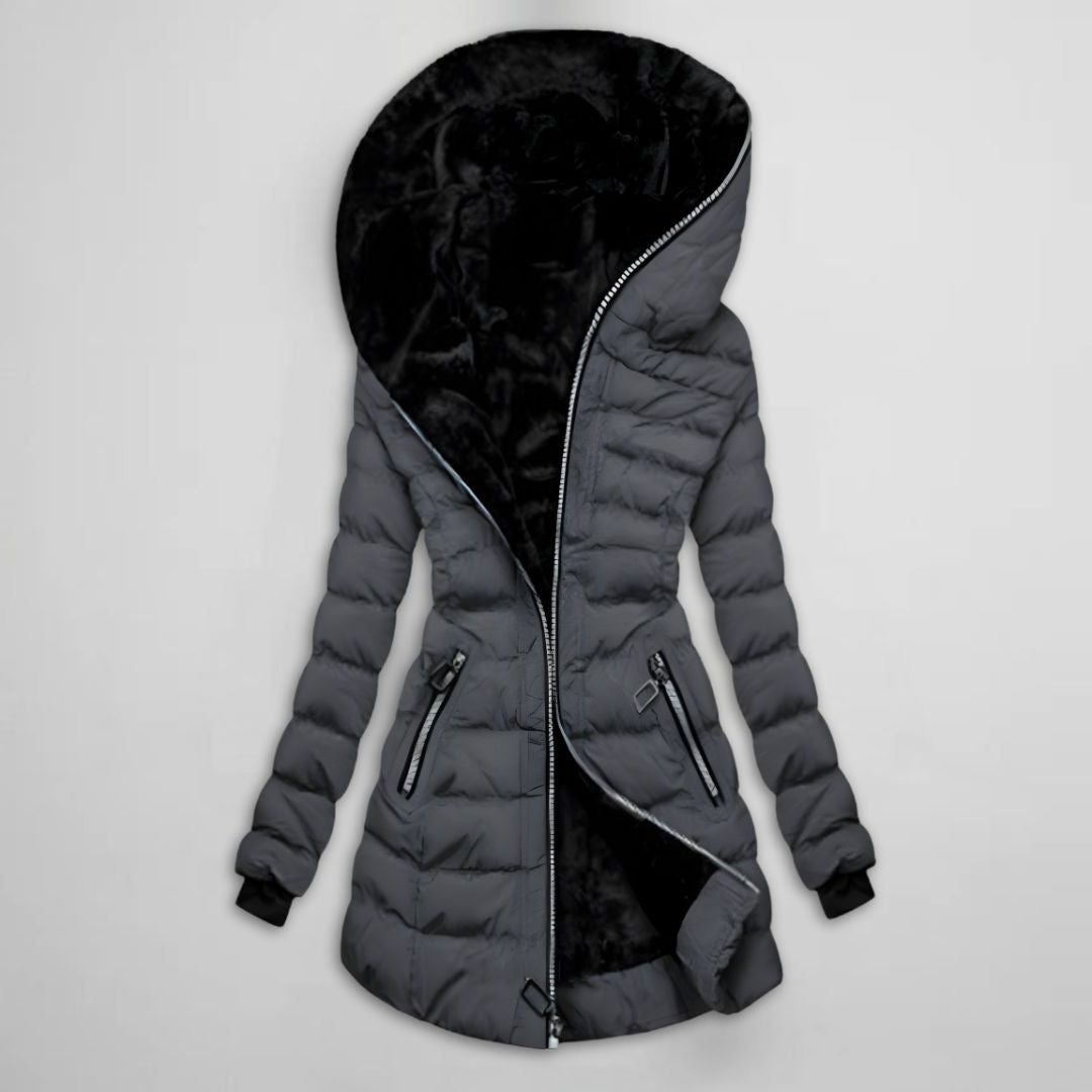 Damiana | Hooded Longline Puffer Coat for Women