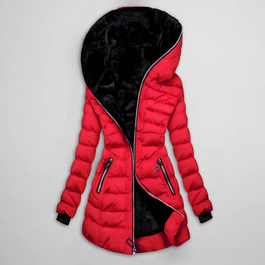 Damiana | Hooded Longline Puffer Coat for Women