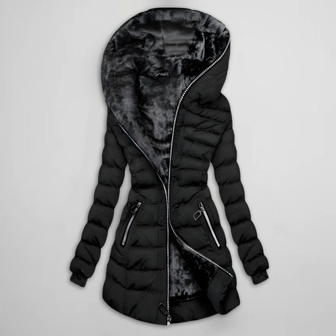 Damiana | Hooded Longline Puffer Coat for Women