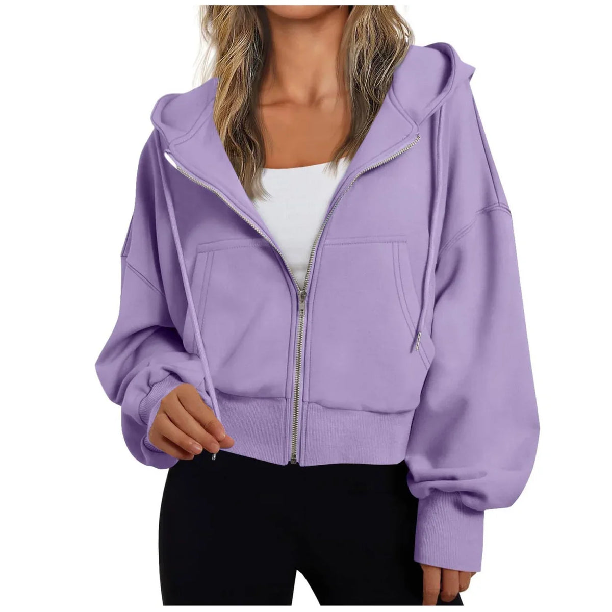 Stephanie | Womens Zip Up Hoodie with Hood | Soft Fabric, Relaxed Loose Fit | Gray, Blue, Black and More S-2XL
