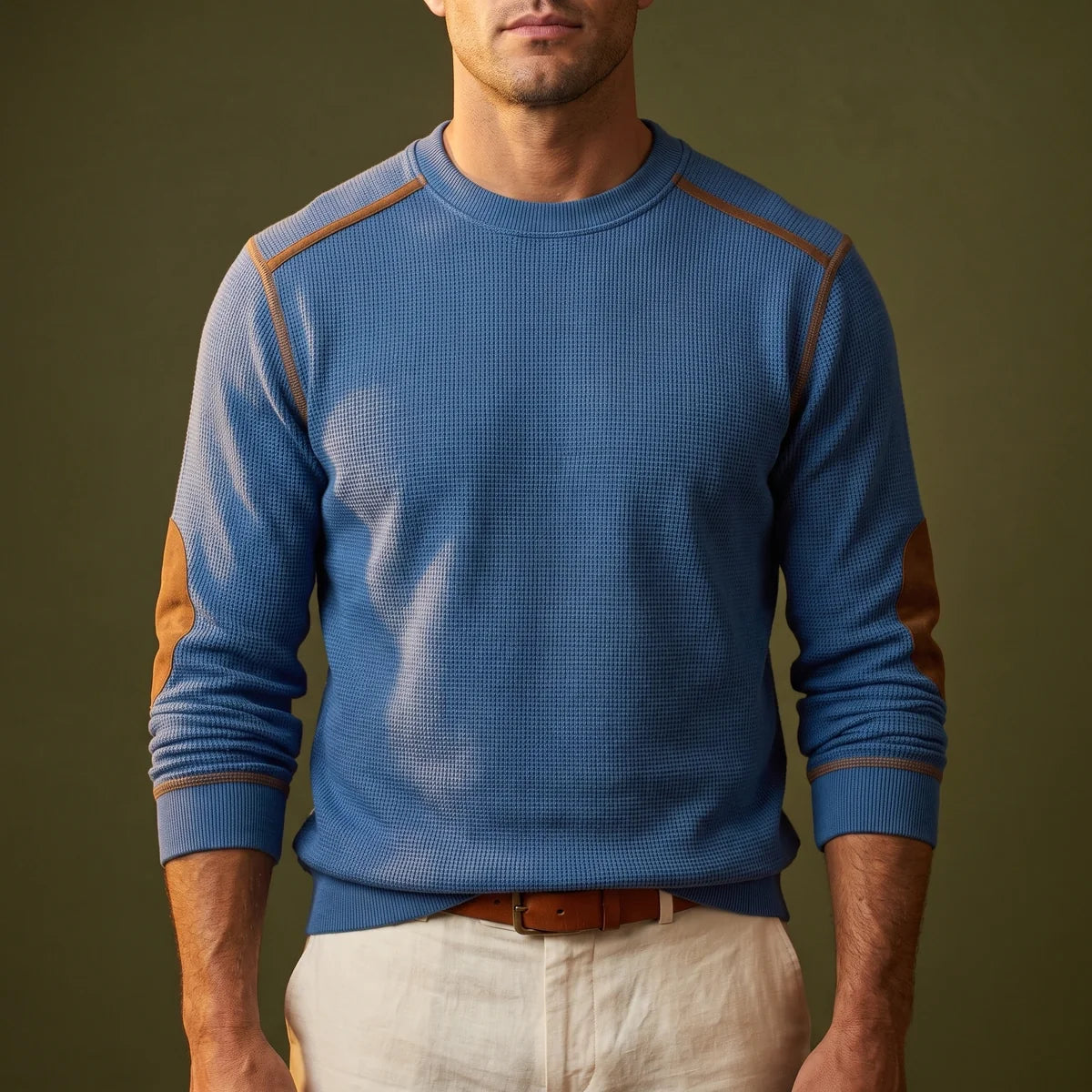 Hugo Waffle Knit Elbow Patch Sweater