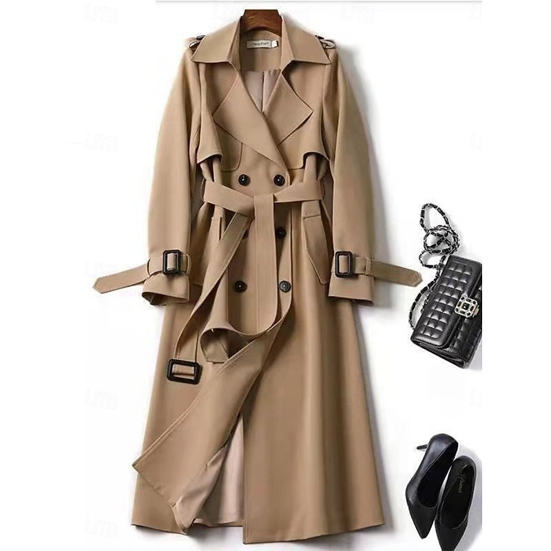 Women's Trench Coat with Waist Belt