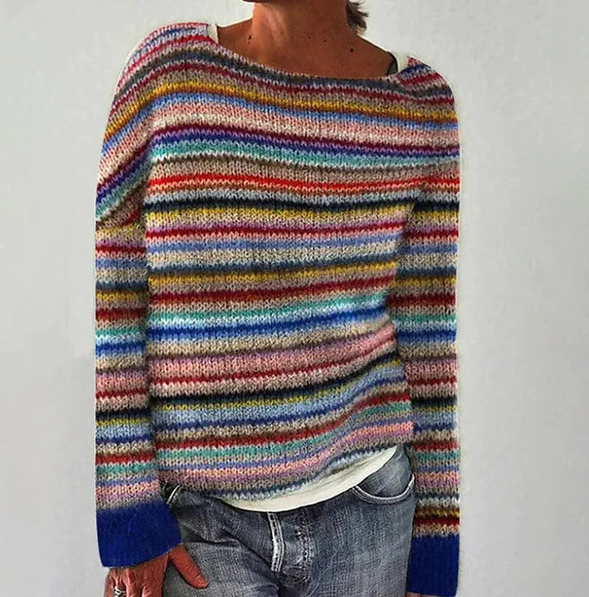 Rosette Nordic Yoke Pullover Sweater