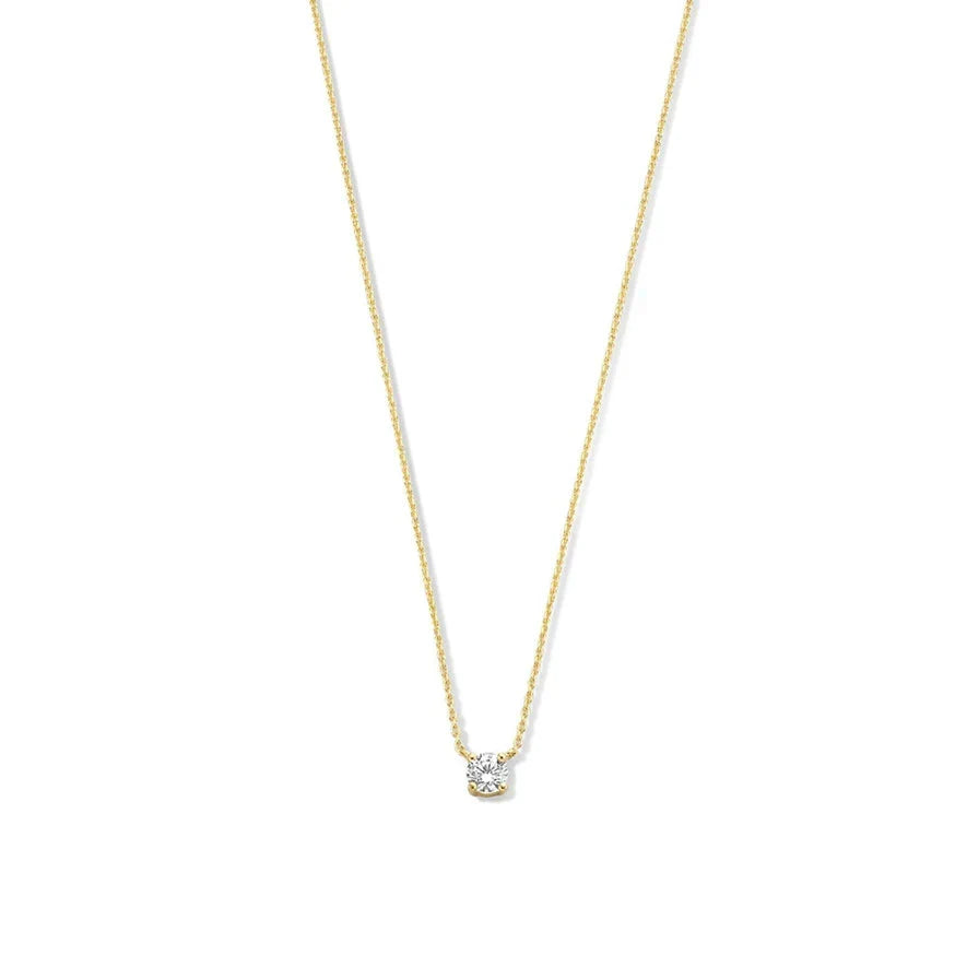 Stone Pendant Necklace in White Gold | Elegant Everyday Jewelry