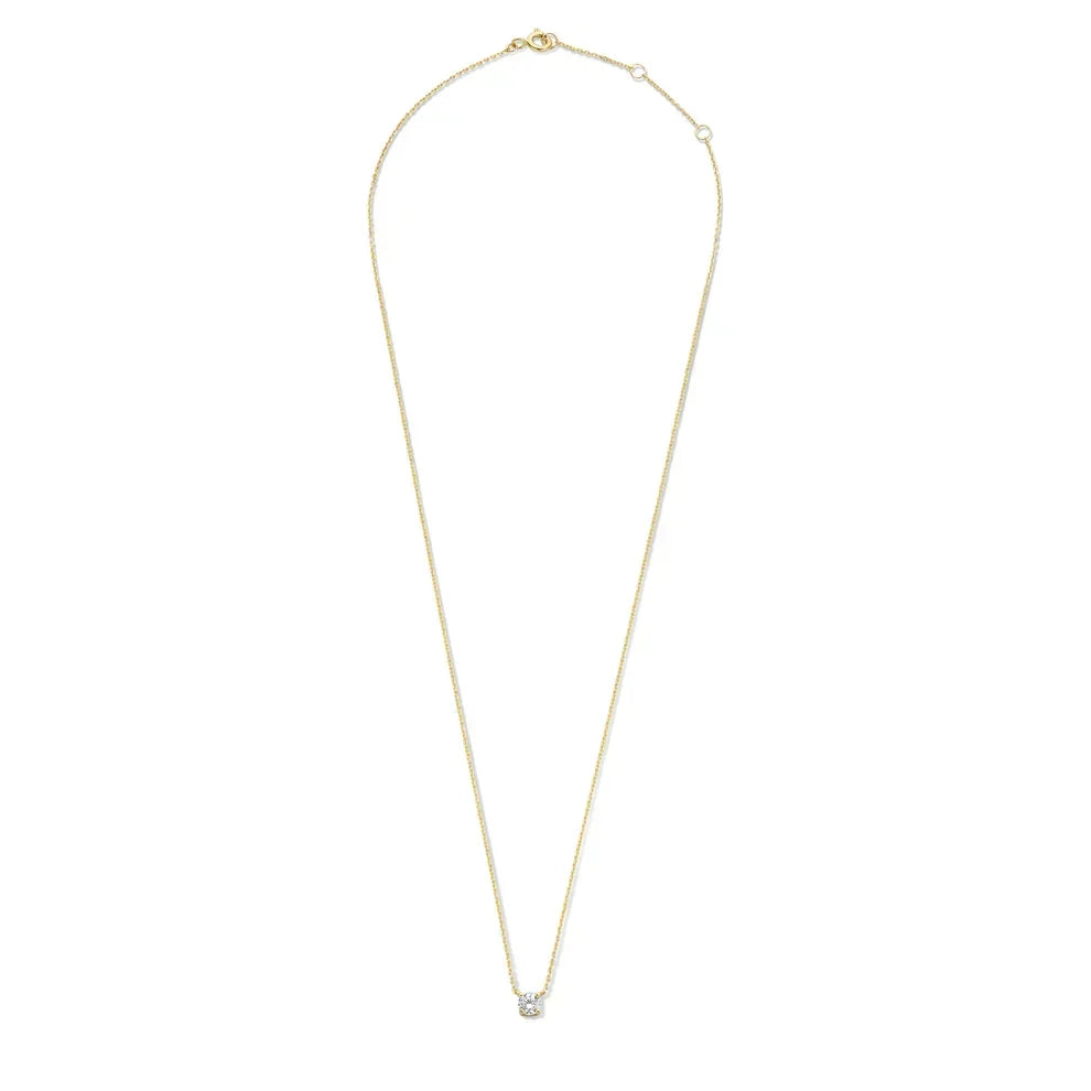 Moissanite Pendant Necklace in Gold | Delicate Layering Necklace