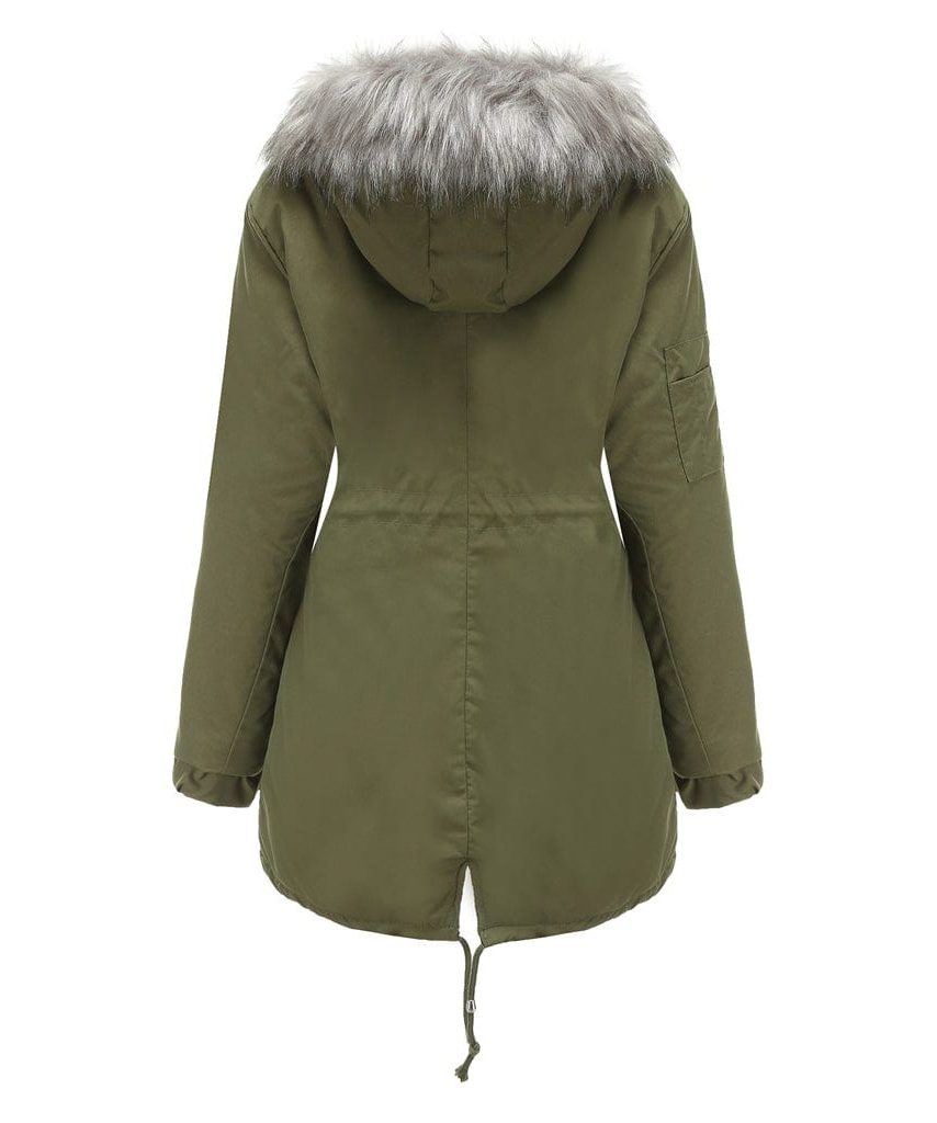 Ileana | Long Puffer Winter Coat with Hood and Faux Fur Collar for Women