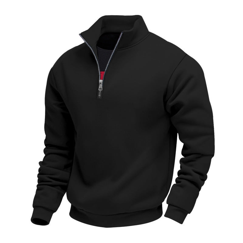 Men's Quarter-Zip Sweatshirt, High Collar, Long Sleeves