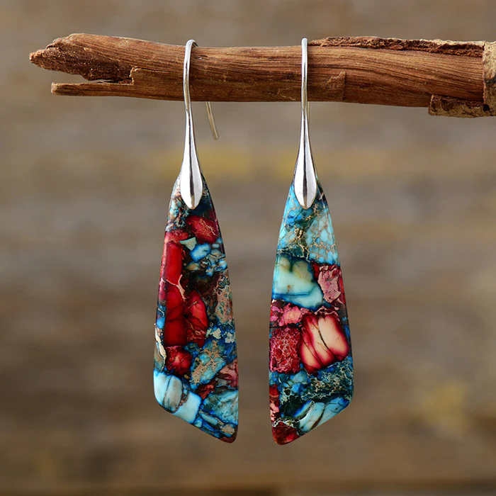 Stones | Retro earrings with colorful stones