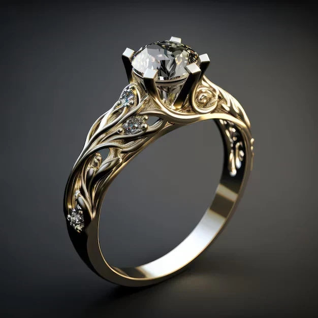 Gold Zirconia Statement Ring | Elegant Cocktail Ring for Women
