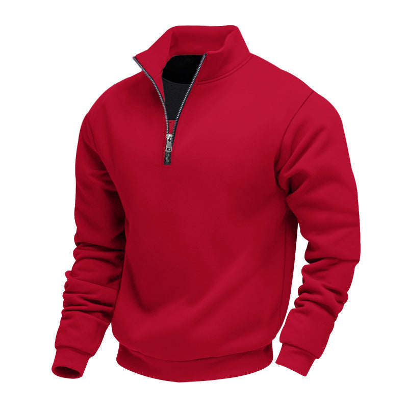 Men's Quarter-Zip Sweatshirt, High Collar, Long Sleeves