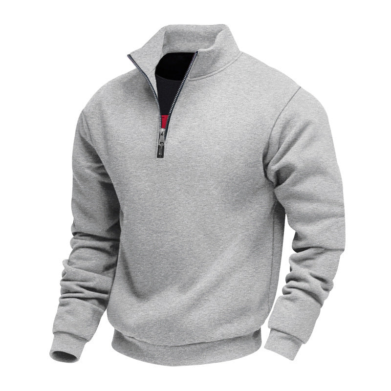 Men's Quarter-Zip Sweatshirt, High Collar, Long Sleeves