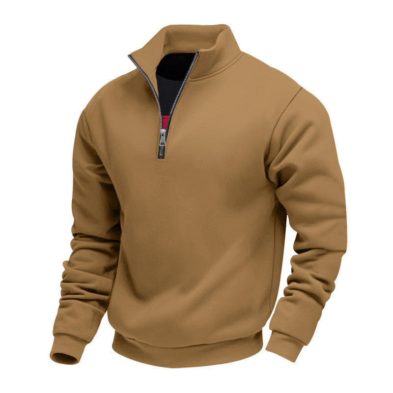 Men's Quarter-Zip Sweatshirt, High Collar, Long Sleeves