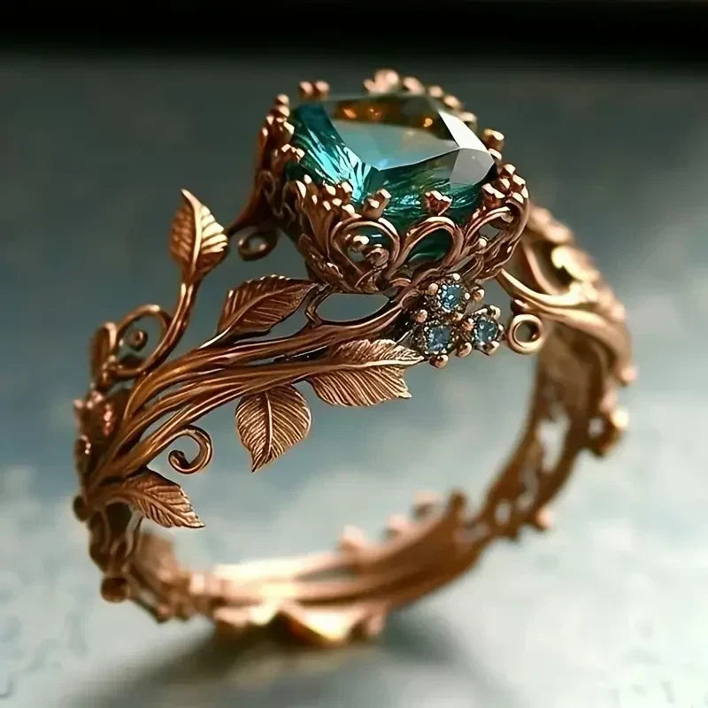 Rose Gold Crystal Ring | Elegant Stackable Band for Women