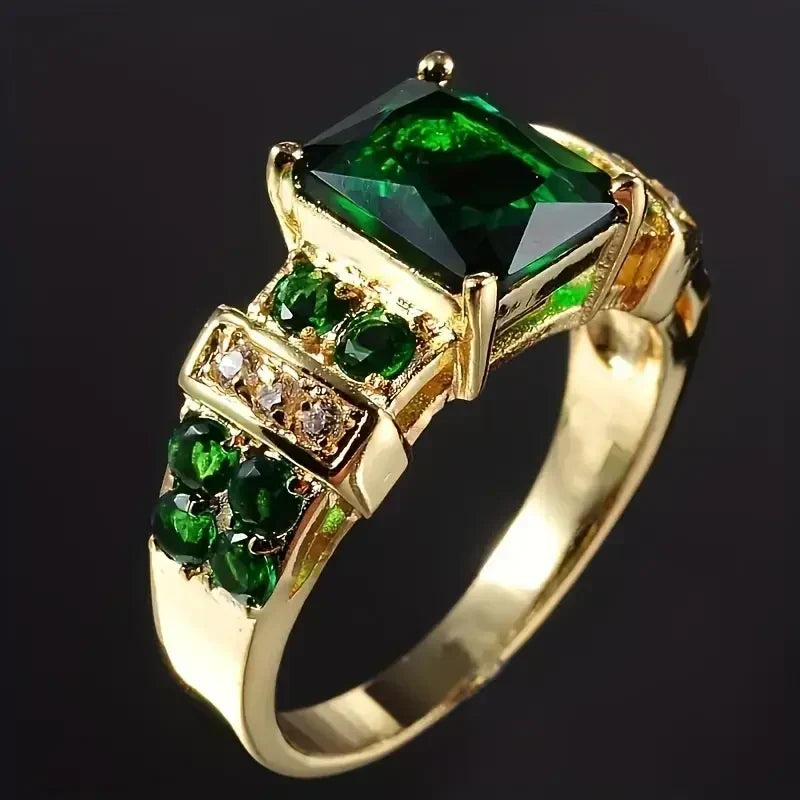Emerald Statement Ring in Gold