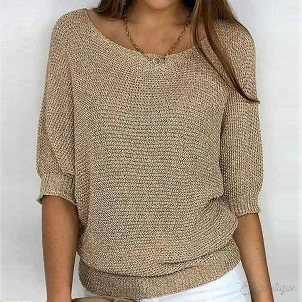 Women's Cross Knit Winter Sweater – Relaxed Long Sleeve Sweater