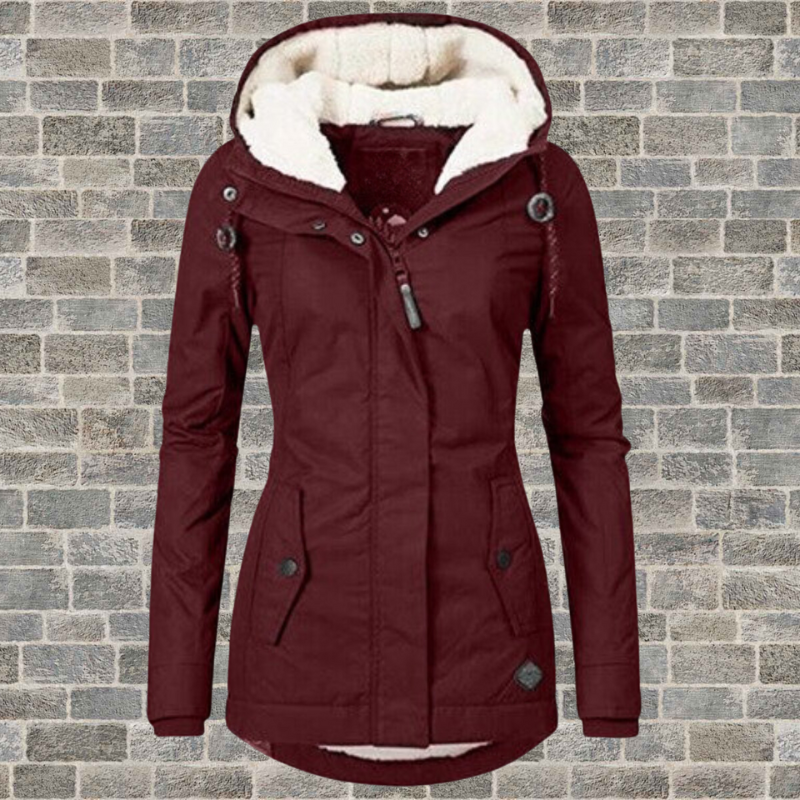 Lacey | Womens Winter Jacket with Hood and Fleece Lining | Adjustable Hood, Pockets | Navy, Gray, Black and More S-3XL