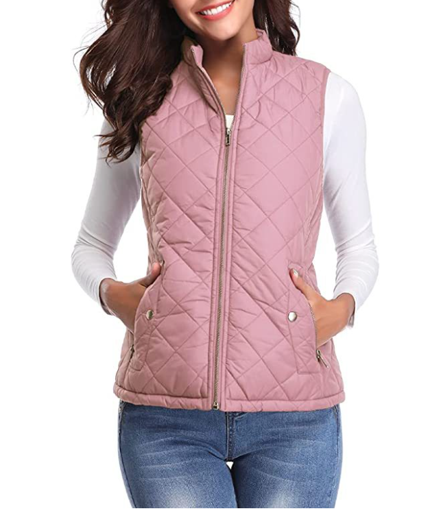 Women's Lightweight Lined Vest with Front Zip Closure