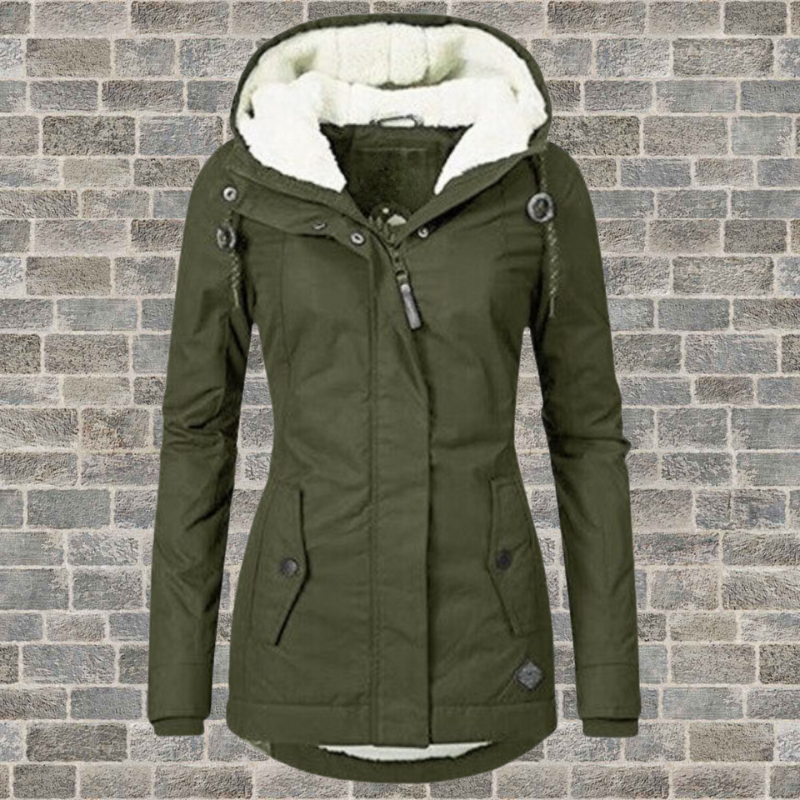 Lacey | Womens Winter Jacket with Hood and Fleece Lining | Adjustable Hood, Pockets | Navy, Gray, Black and More S-3XL