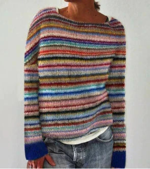 Women's Everyday Crew Neck Sweater – Relaxed Long Sleeve Knit Sweater