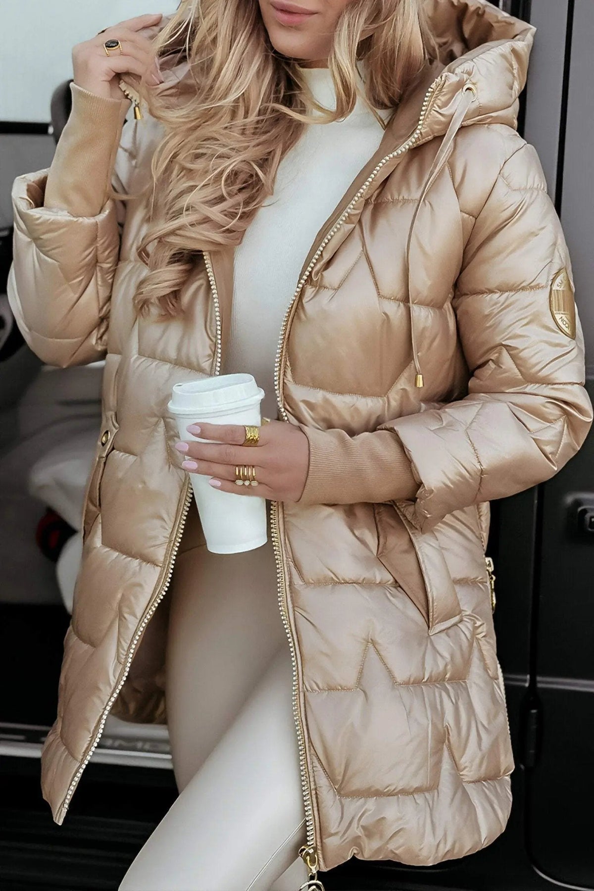 Women's Hooded Puffer Jacket – Cotton Winter Coat