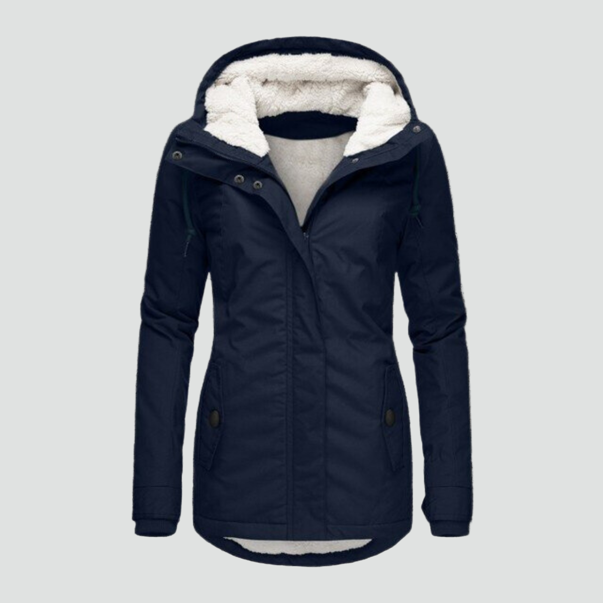 Lacey | Womens Winter Jacket with Hood and Fleece Lining | Adjustable Hood, Pockets | Navy, Gray, Black and More S-3XL