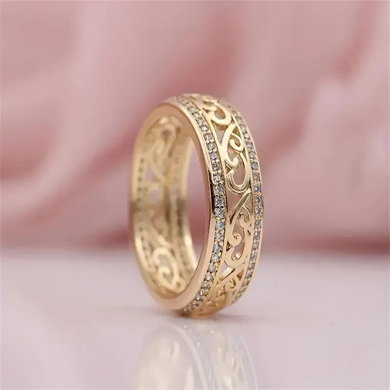 Gold Hollow Ring | Minimalist Modern Band for Women