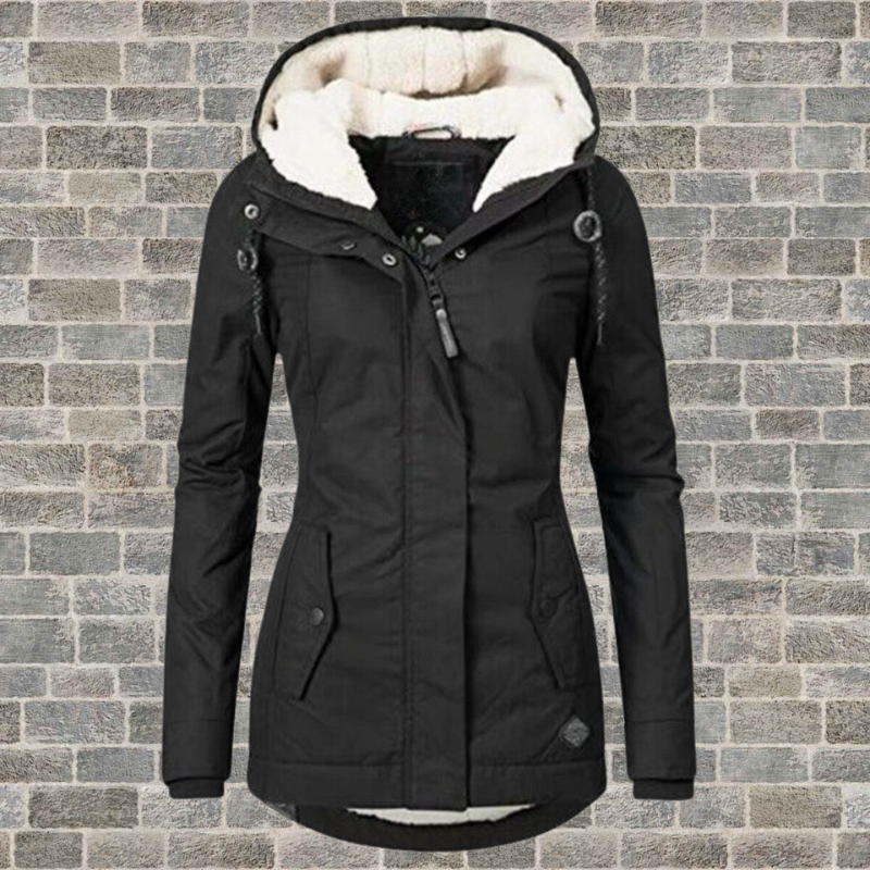 Lacey | Womens Winter Jacket with Hood and Fleece Lining | Adjustable Hood, Pockets | Navy, Gray, Black and More S-3XL