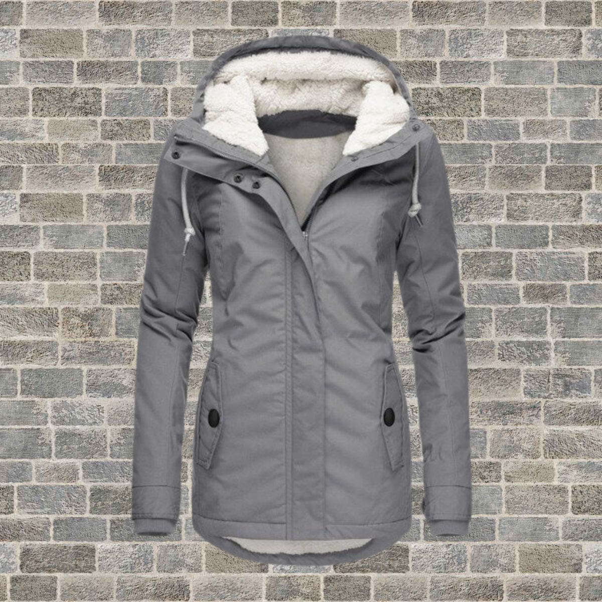 Lacey | Womens Winter Jacket with Hood and Fleece Lining | Adjustable Hood, Pockets | Navy, Gray, Black and More S-3XL
