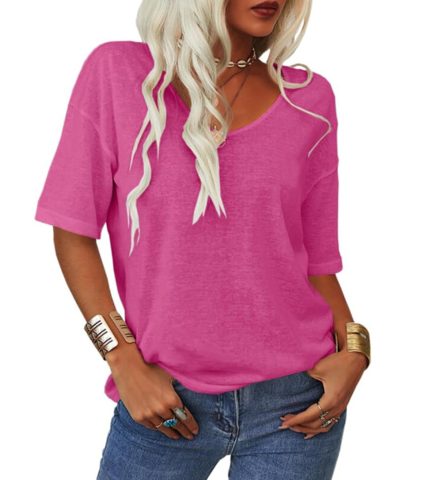Iolanda | T-Shirt with Short Sleeves and U-Neck for Women