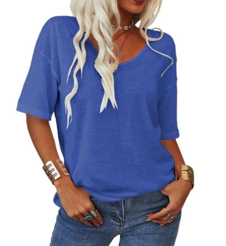 Iolanda | T-Shirt with Short Sleeves and U-Neck for Women
