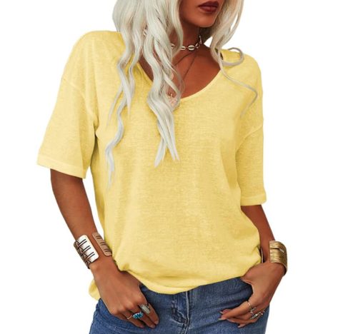 Iolanda | T-Shirt with Short Sleeves and U-Neck for Women