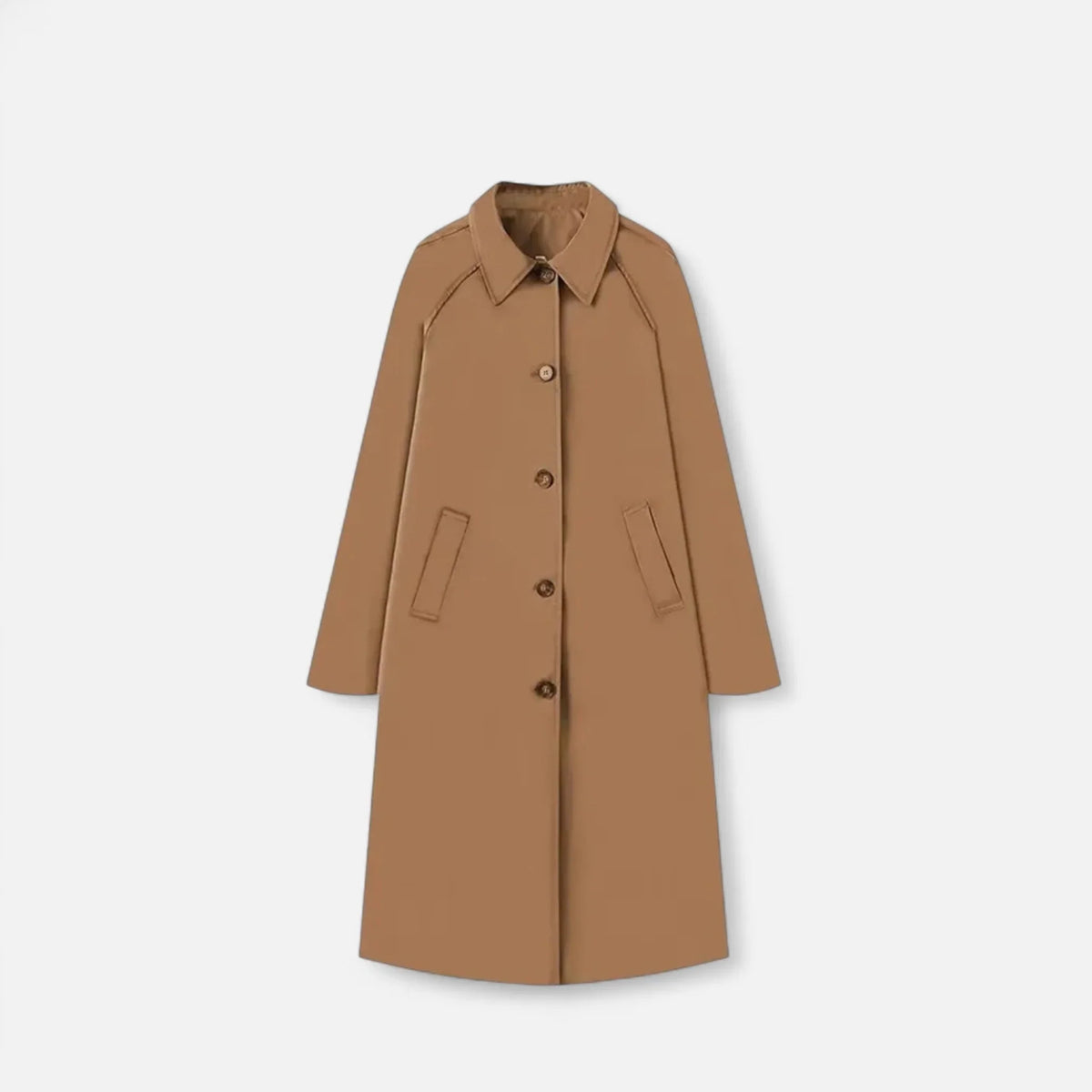 Iona | Women's Trench Coat with Belted Waist and Lapel Collar