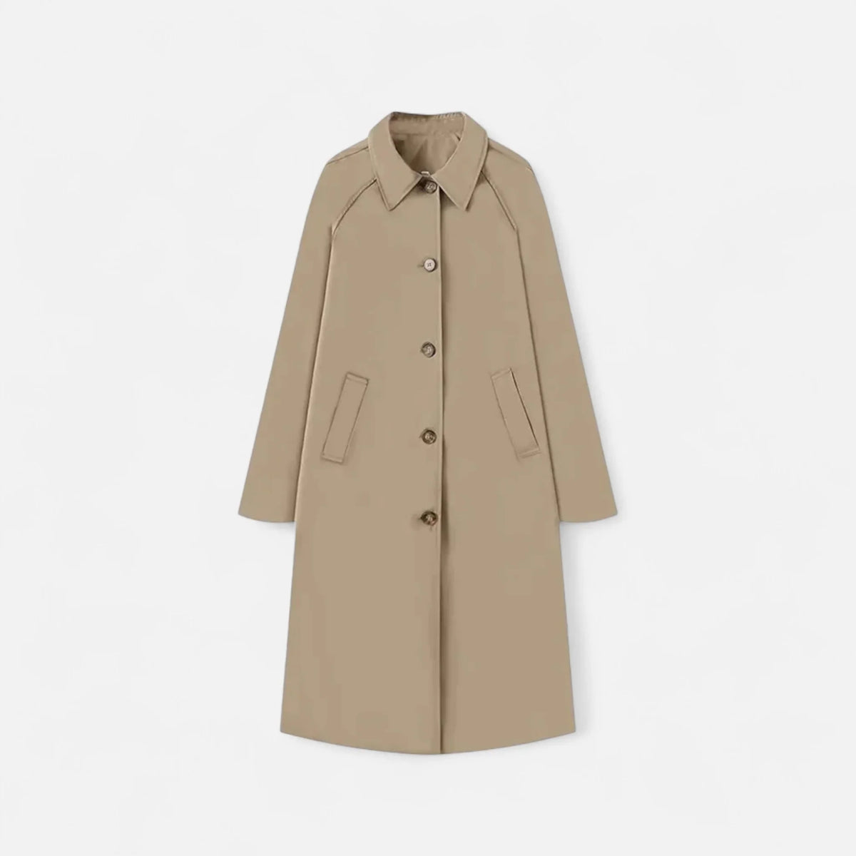 Iona | Women's Trench Coat with Belted Waist and Lapel Collar