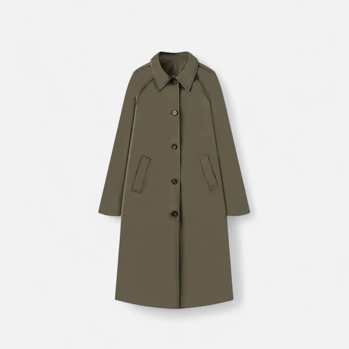 Iona | Women's Trench Coat with Belted Waist and Lapel Collar