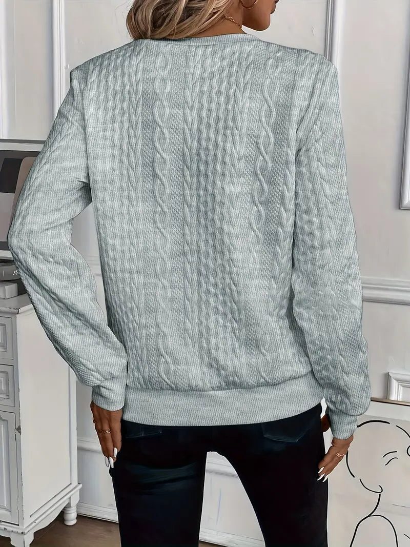 Irene | Cable Knit Sweater with Half-Zip for Women