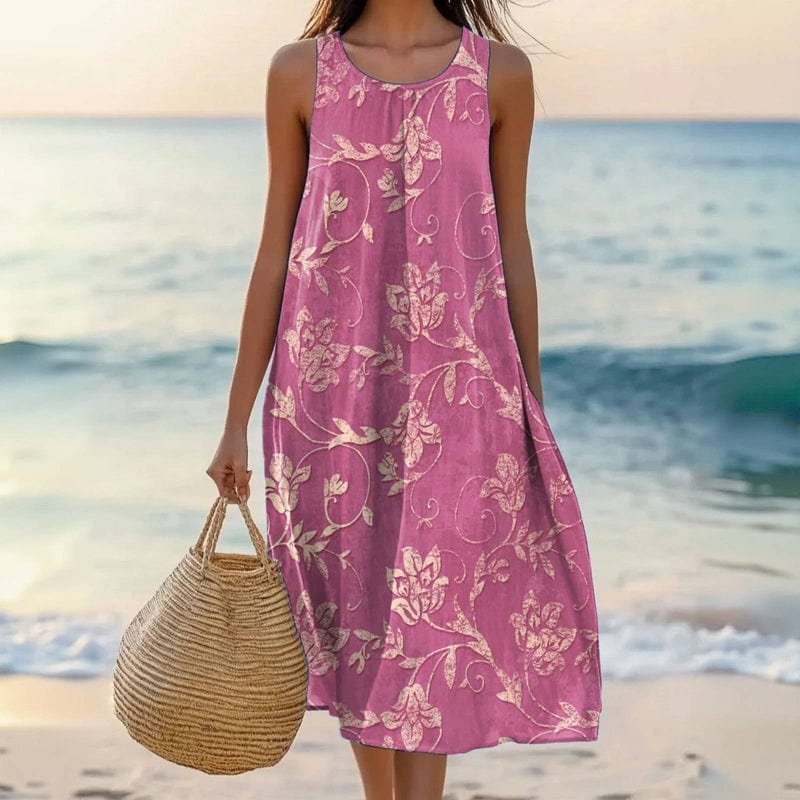 Irene | Sleeveless Floral Beach Maxi Dress