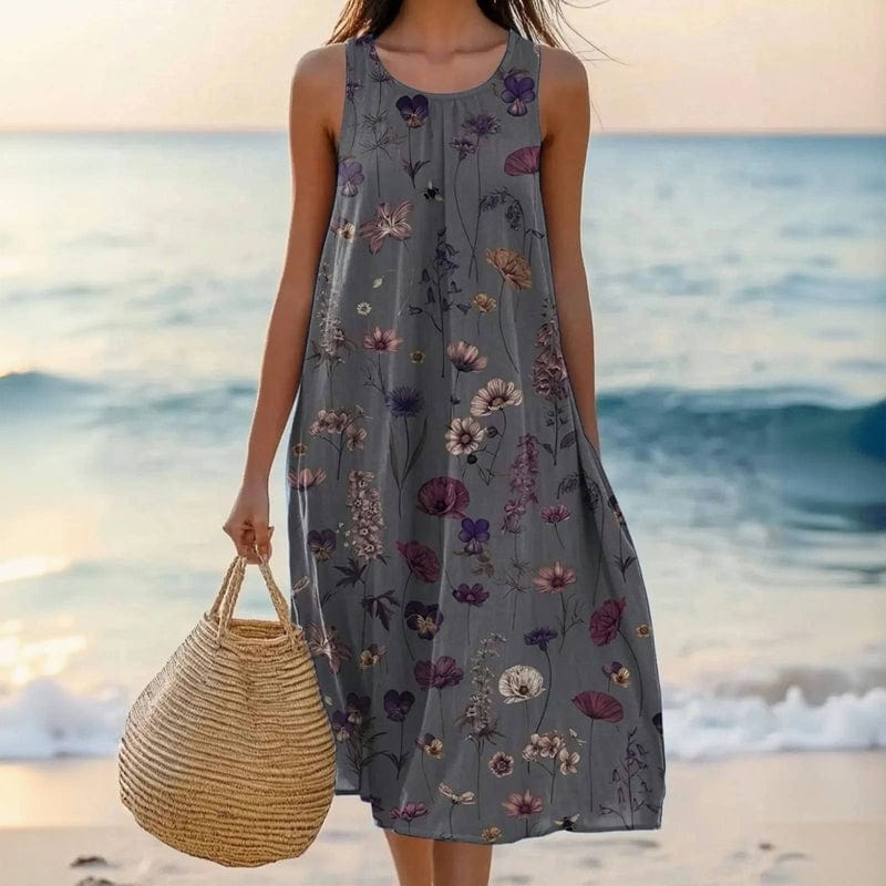 Irene | Sleeveless Floral Beach Maxi Dress