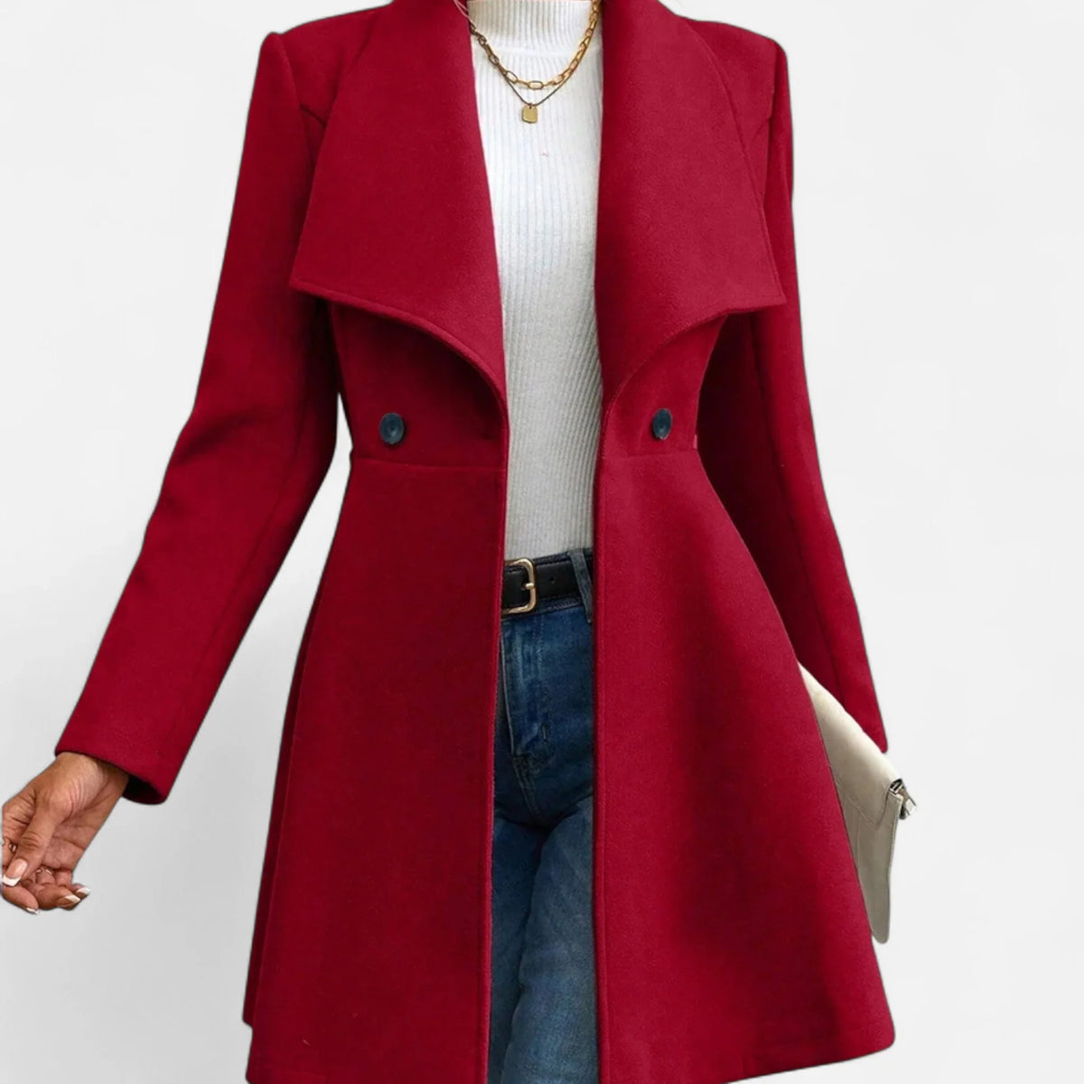Irene | Women's Lapel Jacket with Button Closure and Long Sleeves