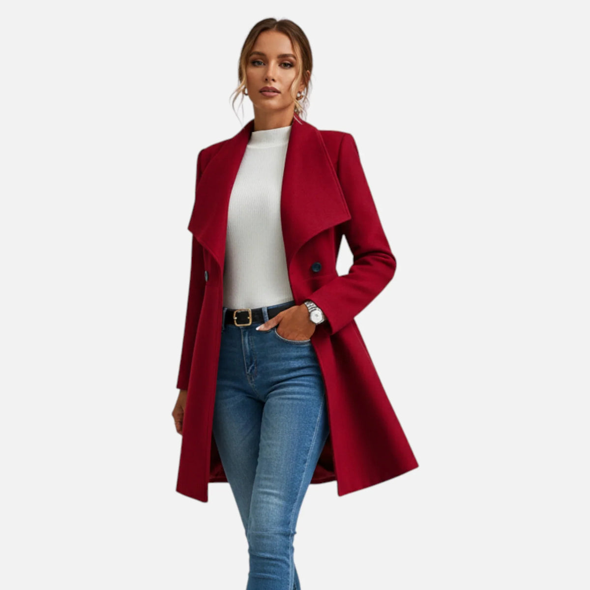 Irene | Women's Lapel Jacket with Button Closure and Long Sleeves